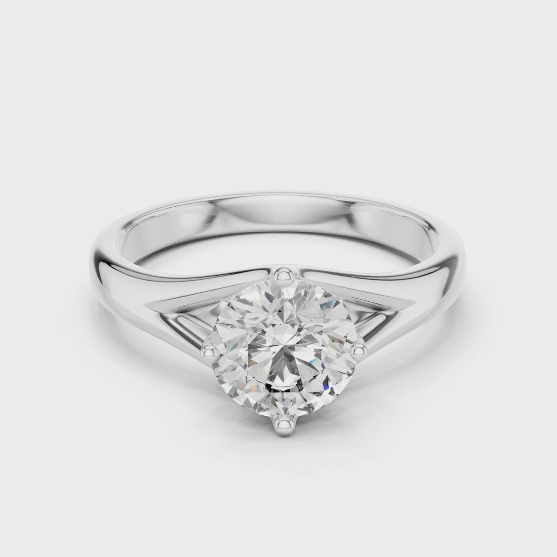 Compass Set Split Shank Solitaire Ring