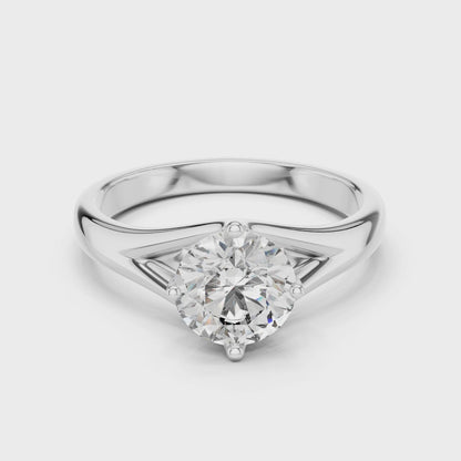 Compass Set Split Shank Solitaire Ring