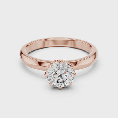 Crown Set Solitaire Ring