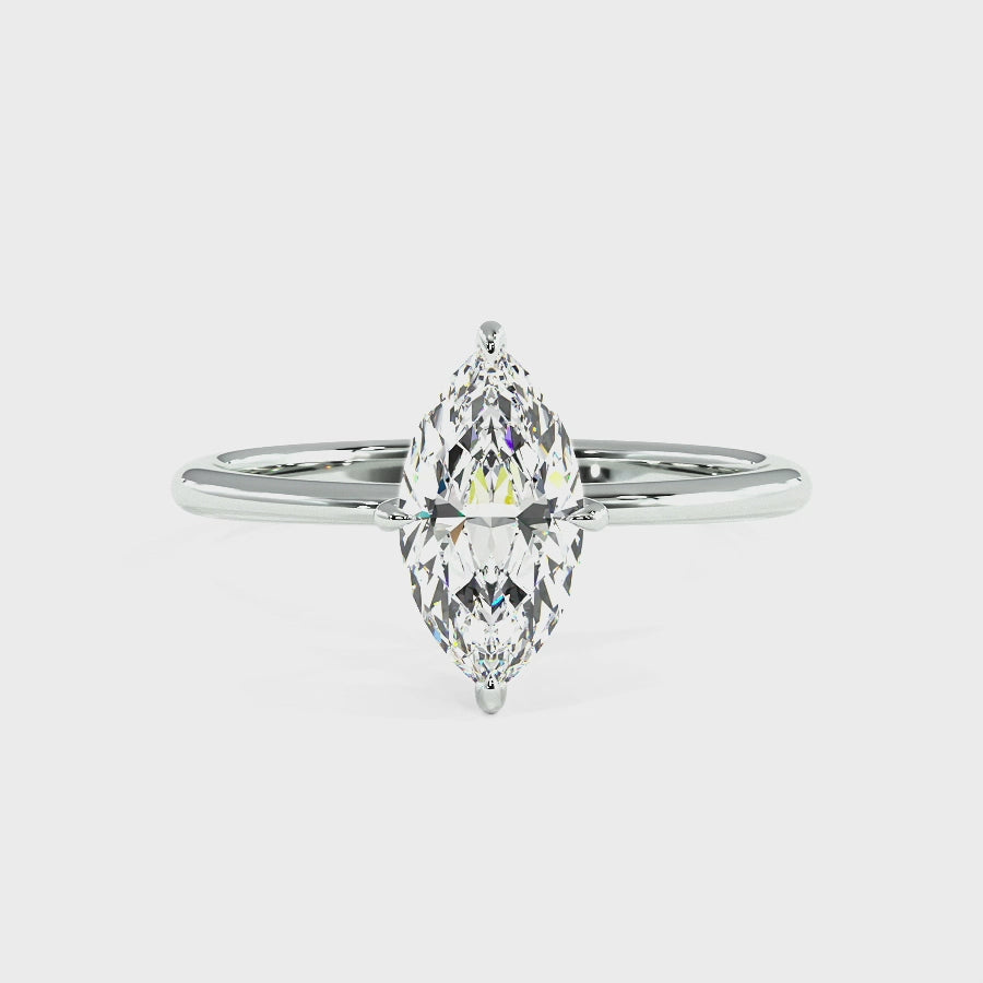 Marquise Cut Hidden Halo Ring, video
