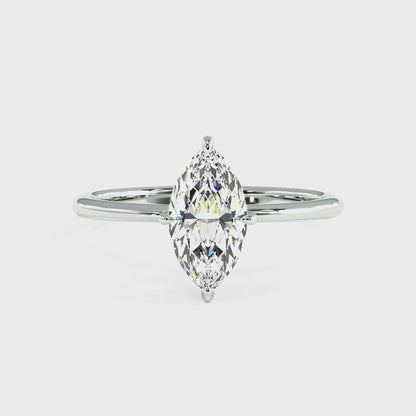 Marquise Cut Hidden Halo Ring