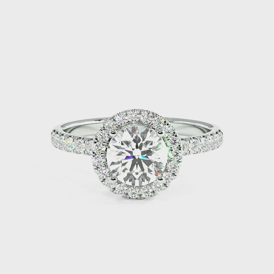 Modern Round Cut Halo Ring