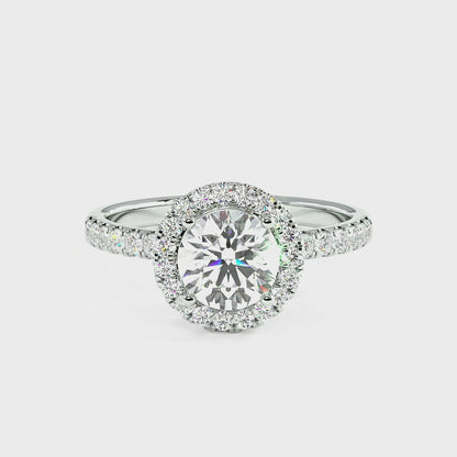 Modern Round Cut Halo Ring