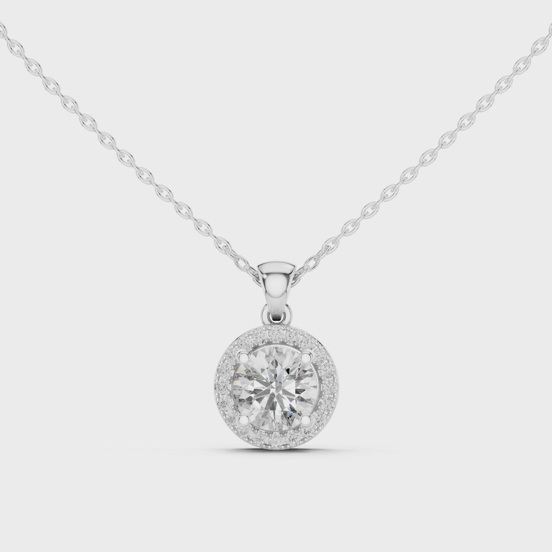 Round Cut Halo Surround Pendant
