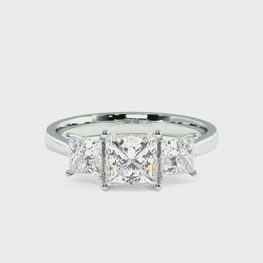 Princess Cut Trilogy Ring, video