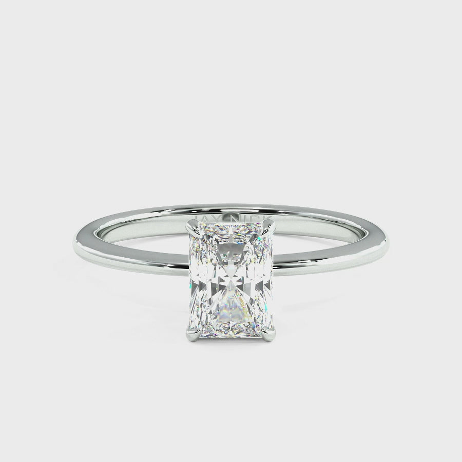 Radiant Cut Hidden Halo Ring, video