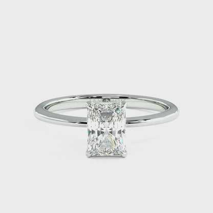 Radiant Cut Hidden Halo Ring