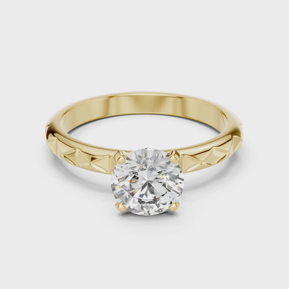 Geometric Solitaire Ring