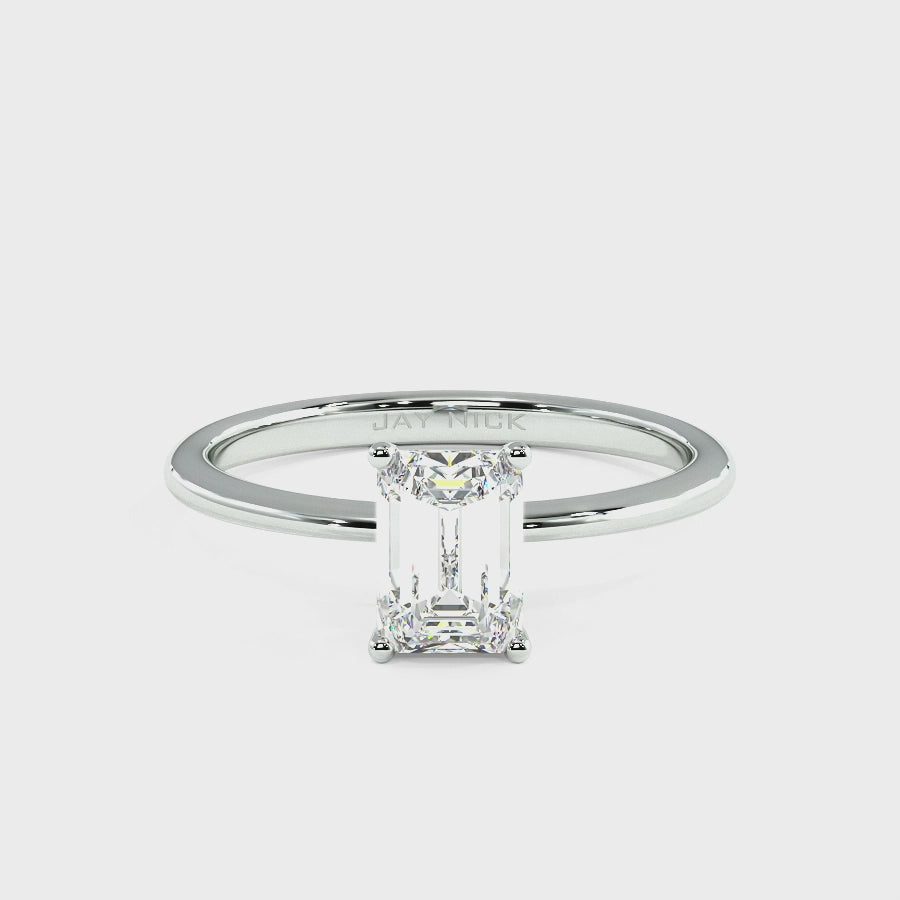 Modern Emerald Cut Solitaire Ring