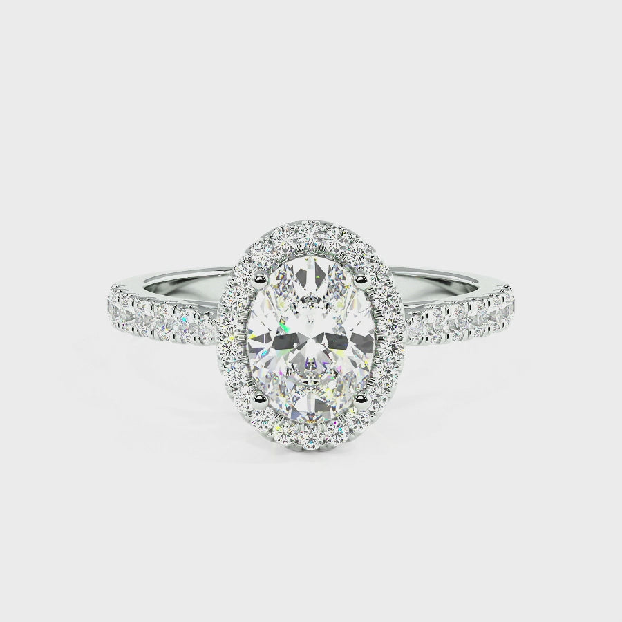 Classic Oval Cut Halo Ring