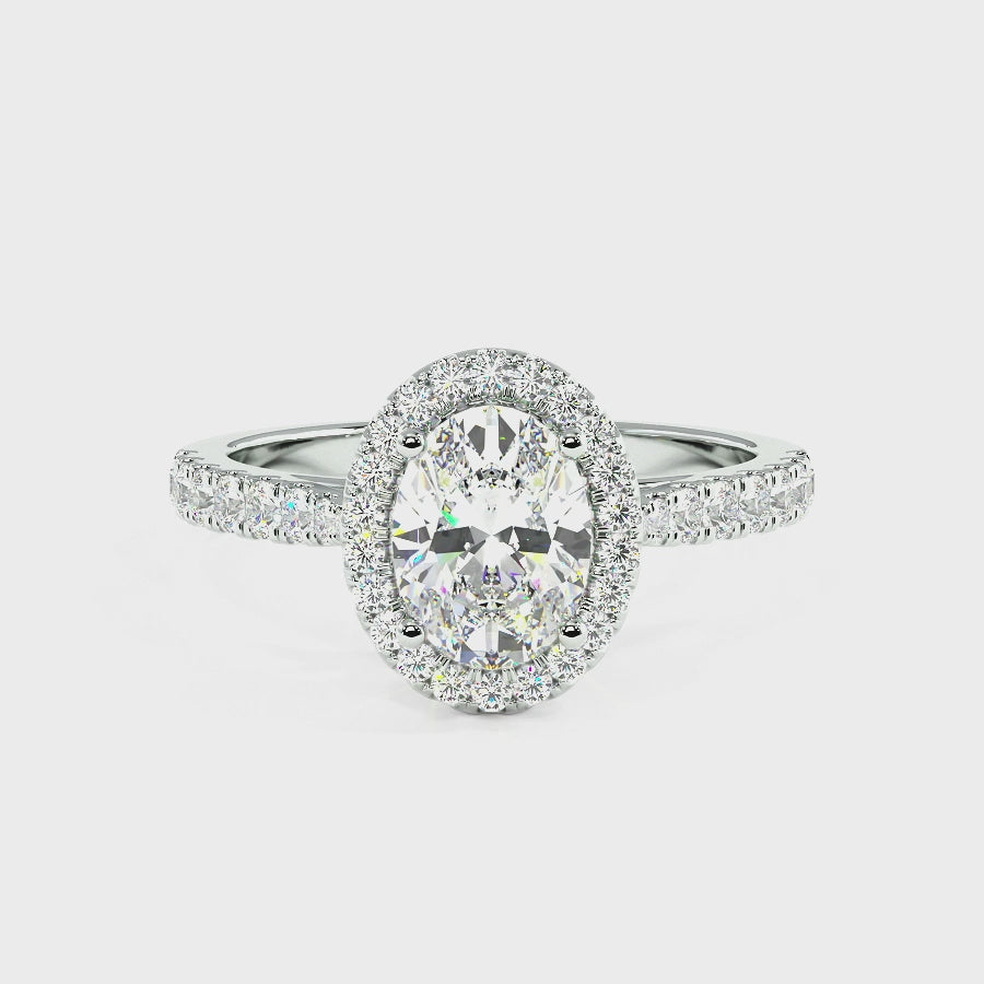 Classic Oval Cut Halo Ring, video