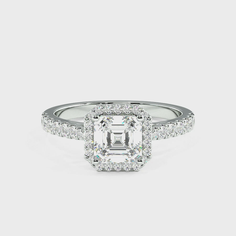 Classic Asscher Cut Halo Ring, video