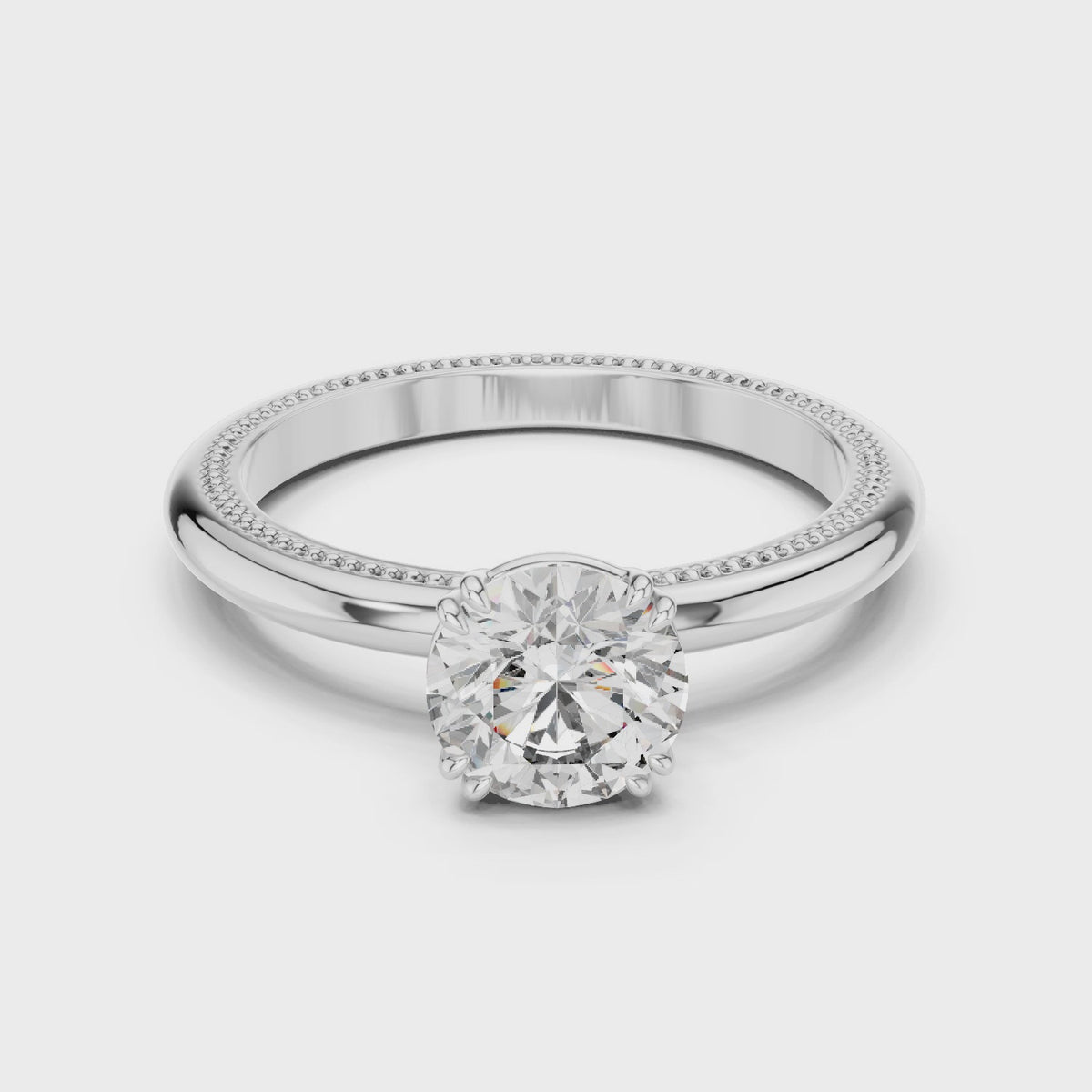 Vintage Milgrain Set Solitaire Ring