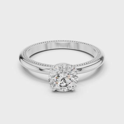 Vintage Milgrain Set Solitaire Ring
