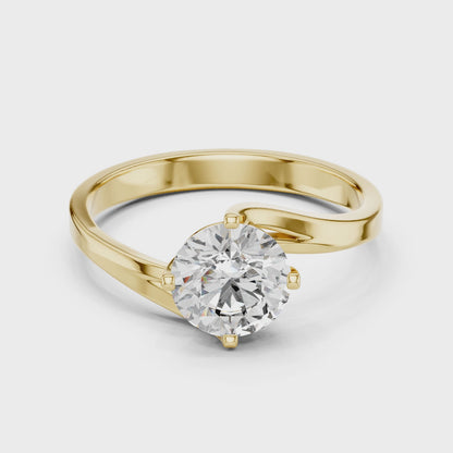 Swirl Set Solitaire Ring