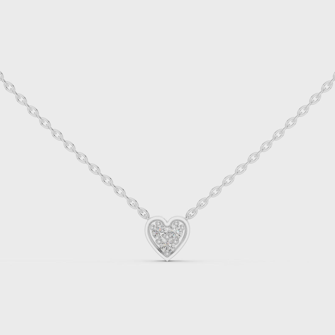 Three Stone Heart Pendant