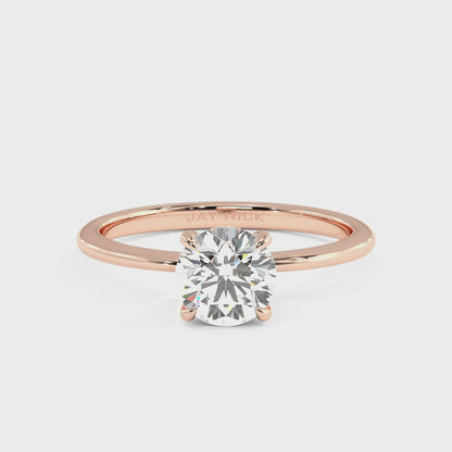 Round Cut Hidden Halo Ring