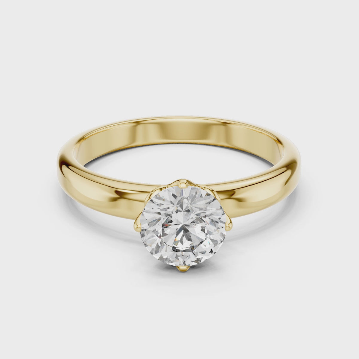 Petal Set Solitaire Ring