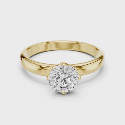 Petal Set Solitaire Ring