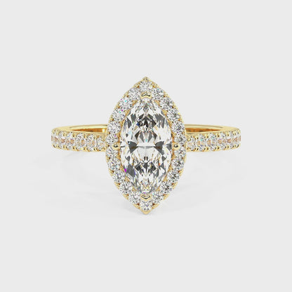 Classic Marquise Cut Halo Ring