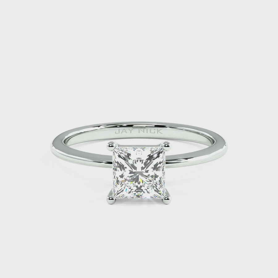 Modern Princess Cut Solitaire Ring