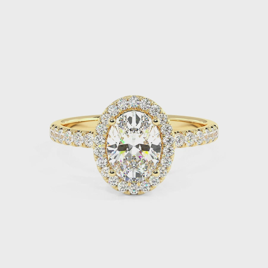 Modern Oval Cut Halo Ring