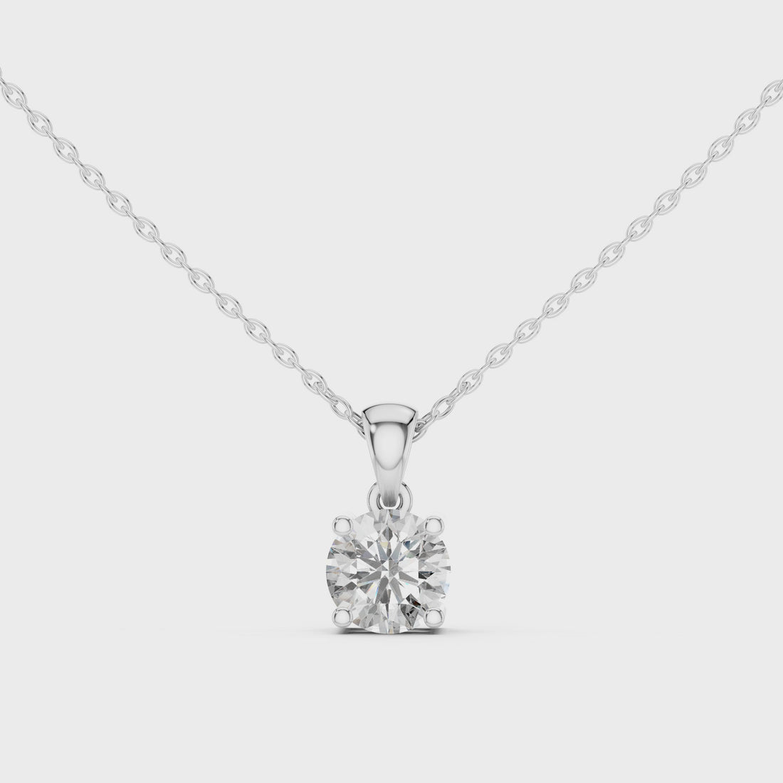 Round Cut Solitaire Smooth Bail Pendant