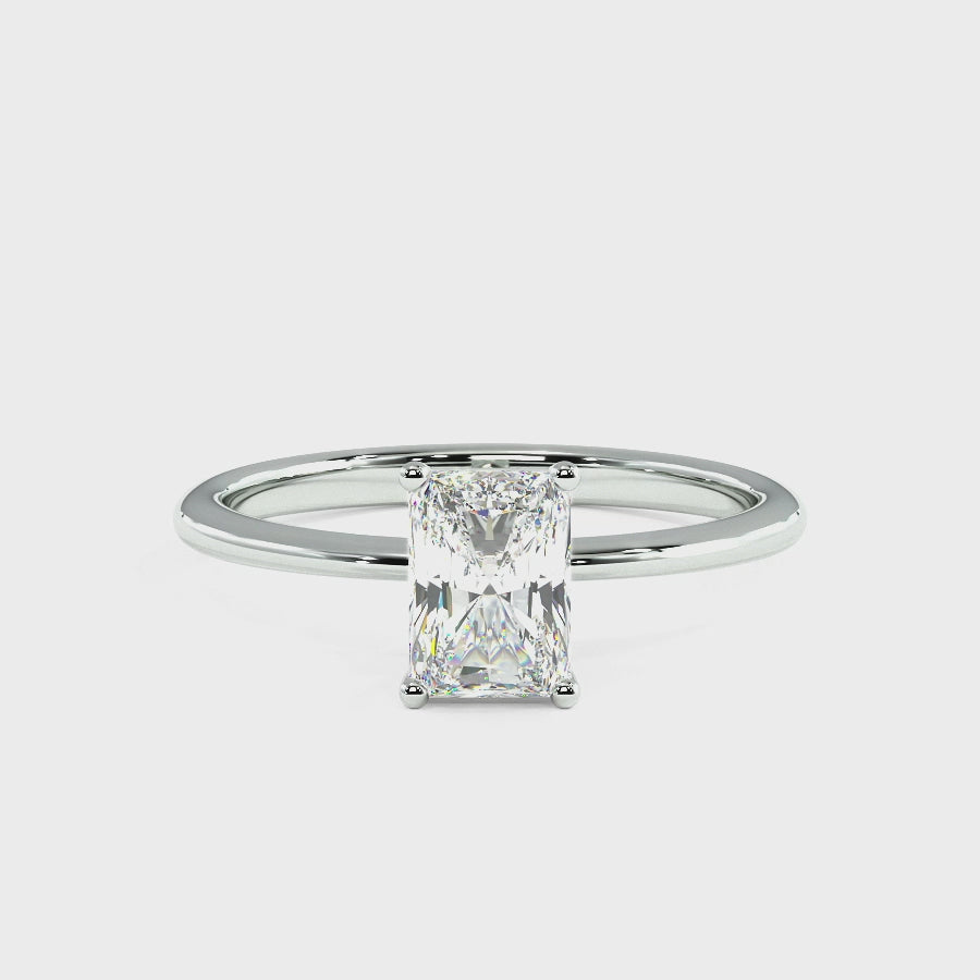 Modern Radiant Cut Solitaire Ring