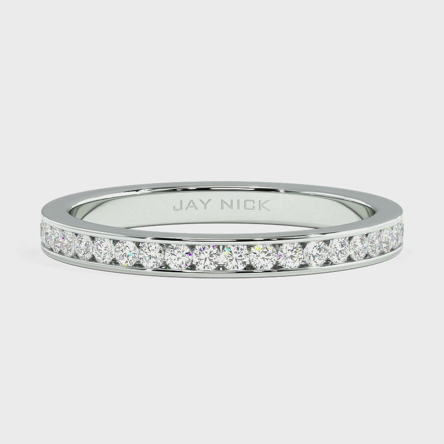 Channel Set Half Eternity Ring