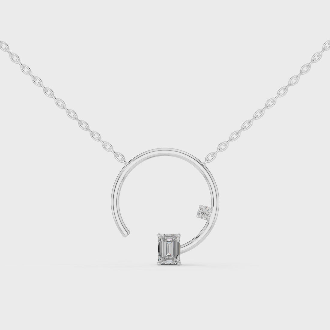 Emerald Cut Loop Pendant