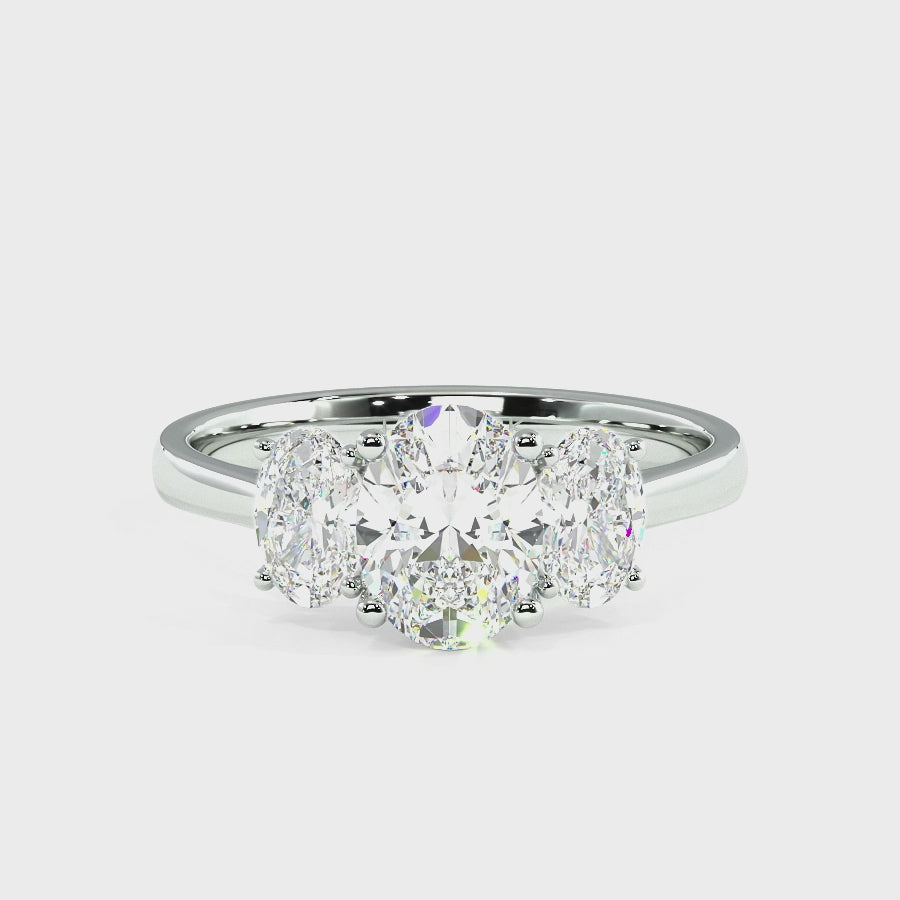 Oval Cut Trilogy Ring