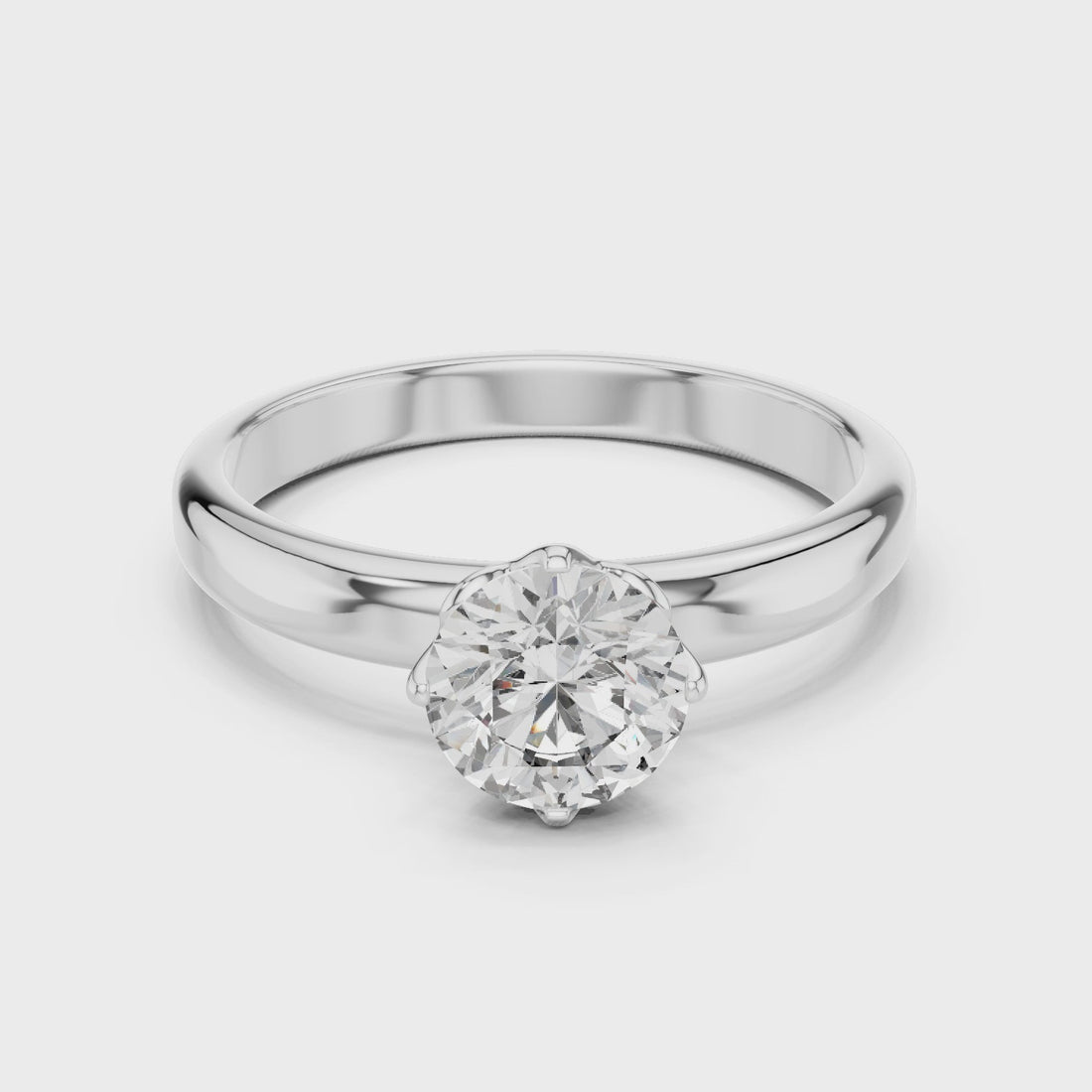 Petal Set Solitaire Ring