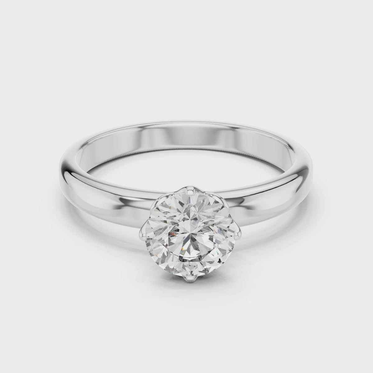 Petal Set Solitaire Ring