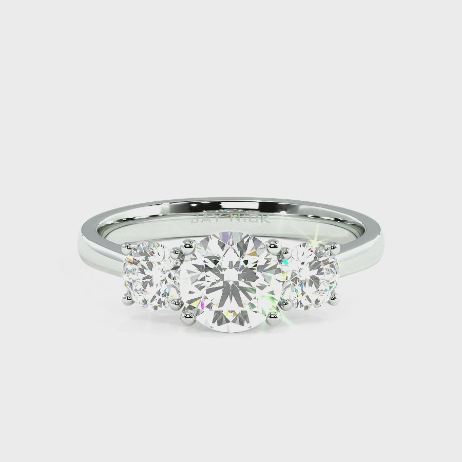 Round Cut Trilogy Ring, video