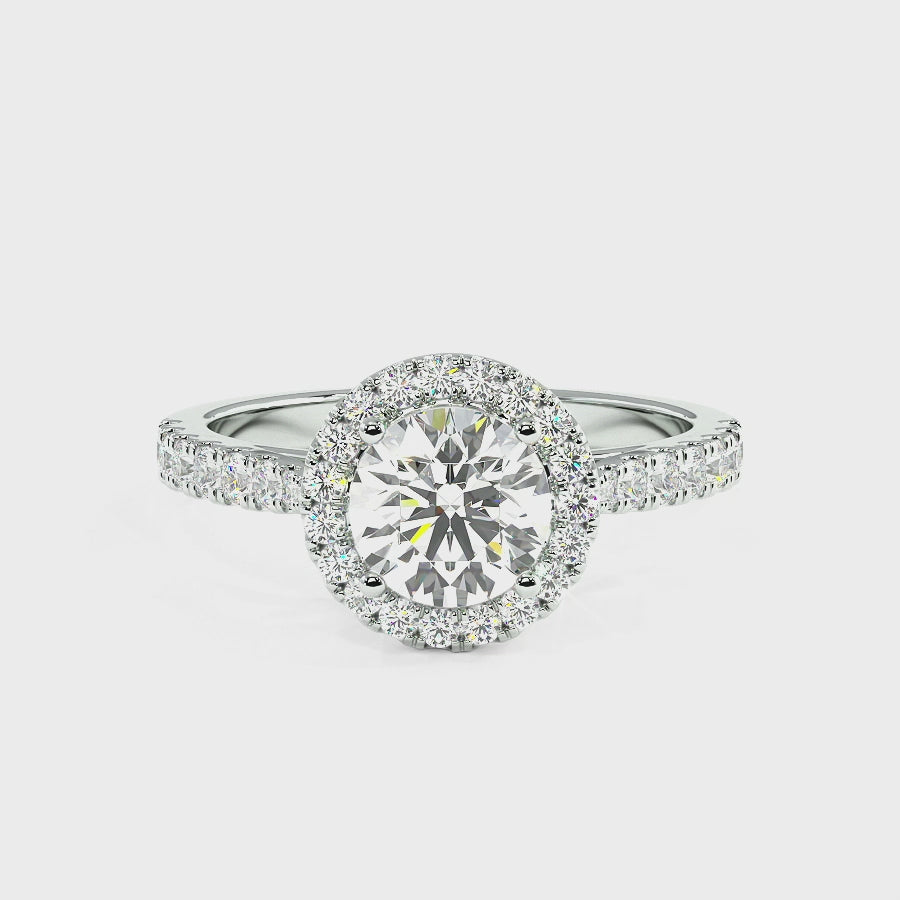 Classic Round Cut Halo Ring, video