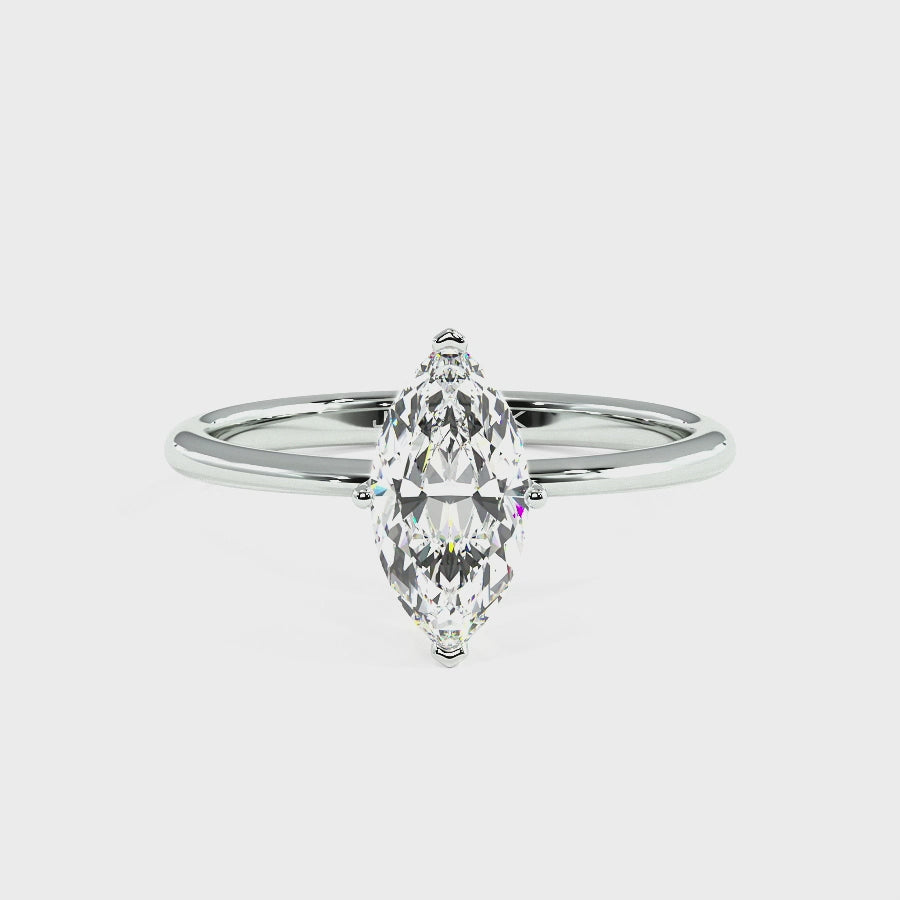 Modern Marquise Cut Solitaire Ring, video