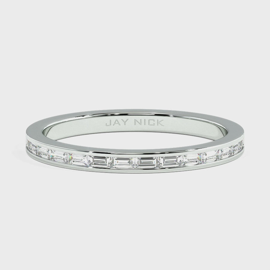 Petite Baguette Cut Half Eternity Ring