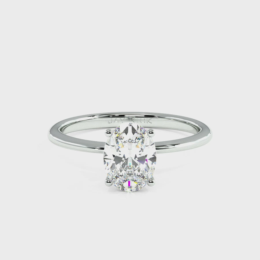 Modern Oval Cut Solitaire Ring