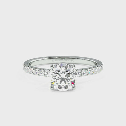 Modern Round Diamond Shoulder Ring