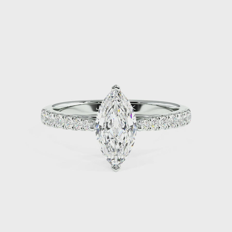 Classic Marquise Diamond Shoulder Ring