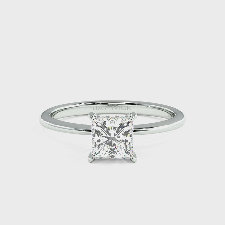 Princess Cut Hidden Halo Ring, video
