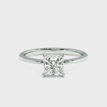 Princess Cut Hidden Halo Ring