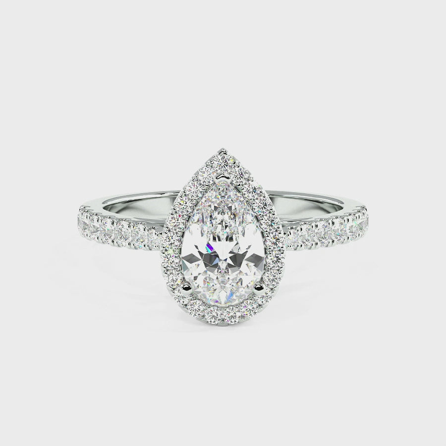 Classic Pear Cut Halo Ring