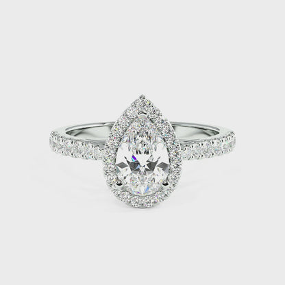 Classic Pear Cut Halo Ring