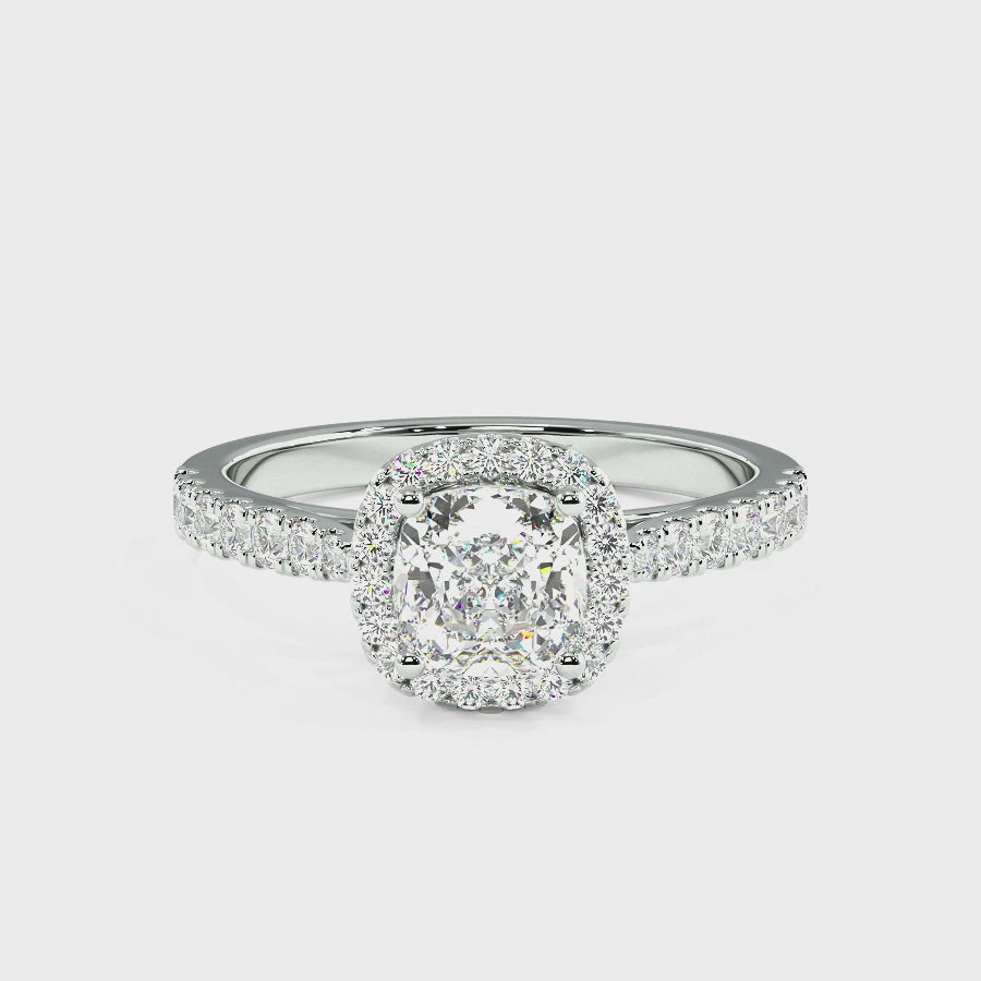 Classic Cushion Cut Halo Ring, video