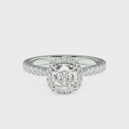 Classic Cushion Cut Halo Ring