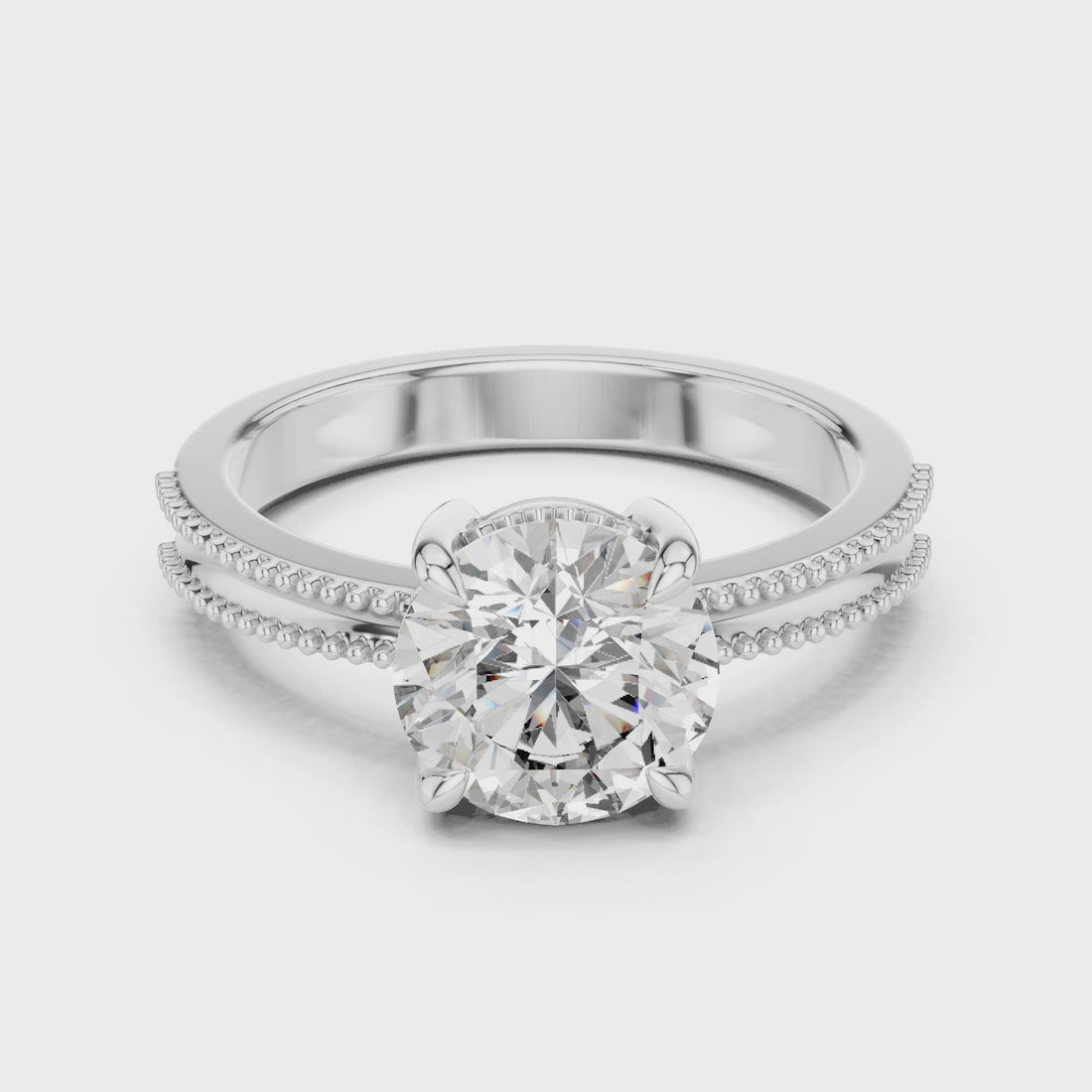 Double Beaded Solitaire Ring