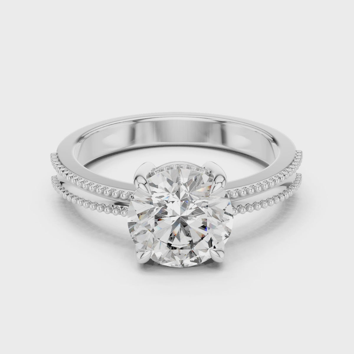 Double Beaded Solitaire Ring