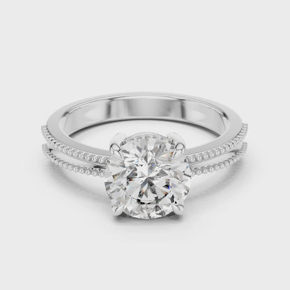 Double Beaded Solitaire Ring