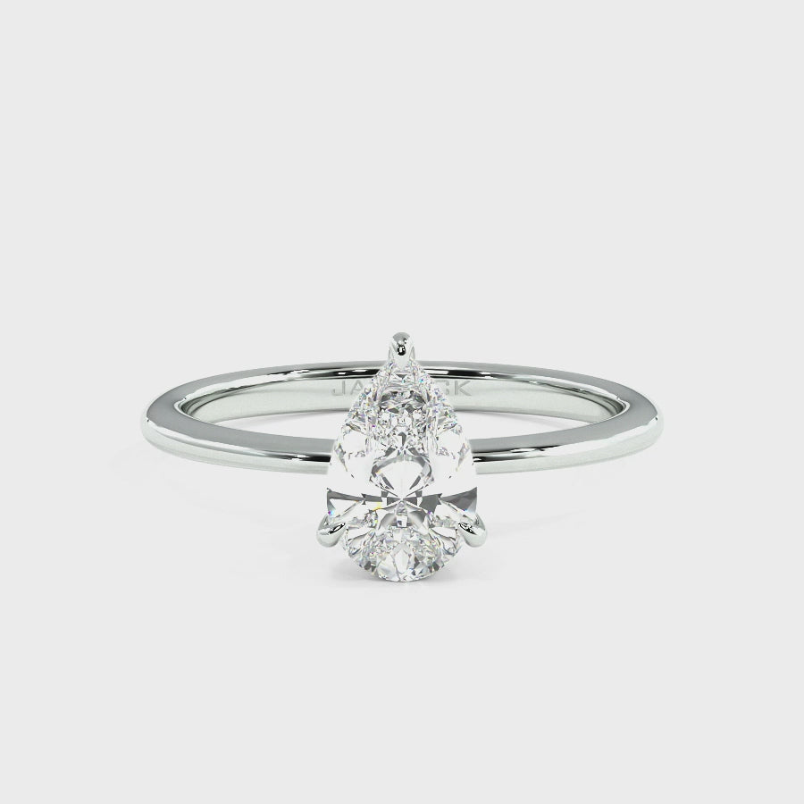 Pear Cut Hidden Halo Ring